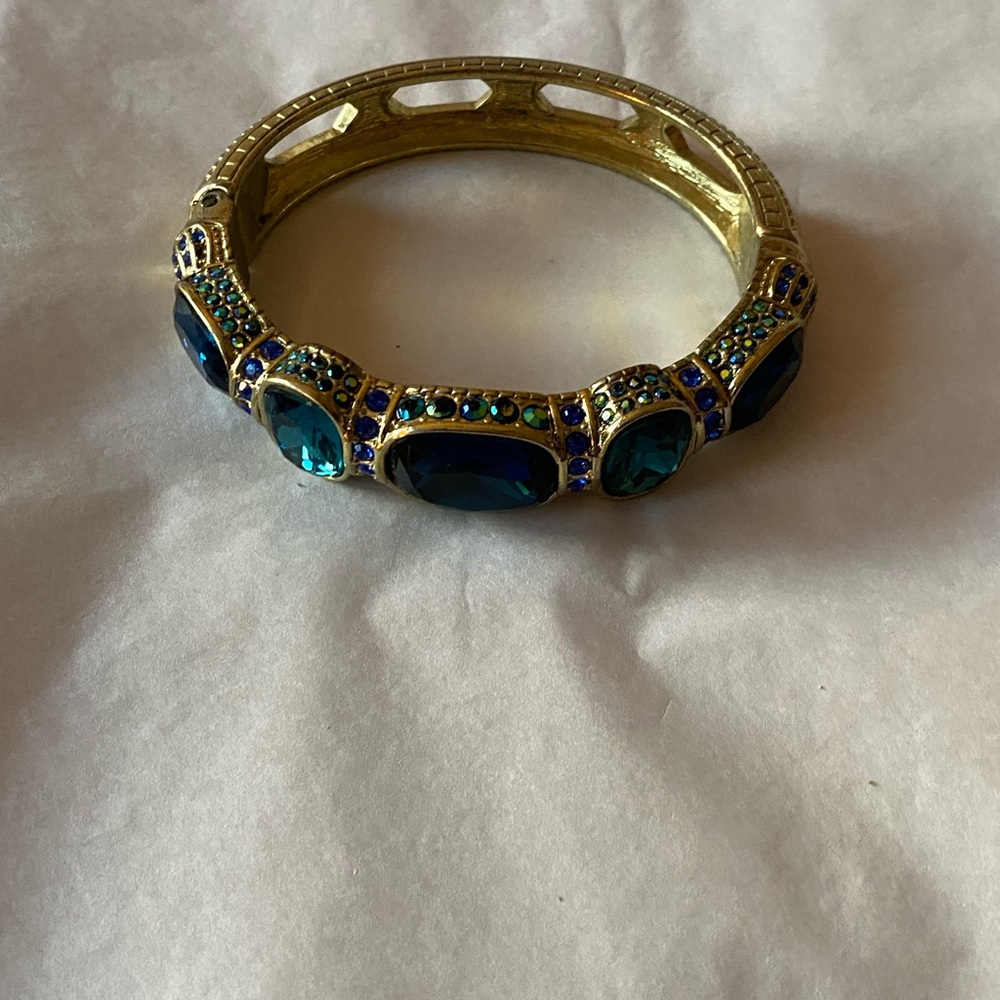 Heidi Daus Gold Bracelet with Blue Accents